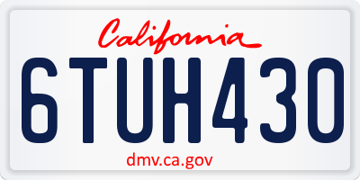 CA license plate 6TUH430