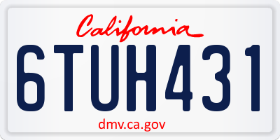 CA license plate 6TUH431