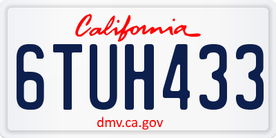 CA license plate 6TUH433