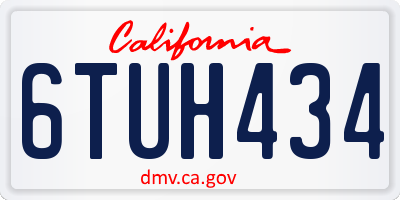 CA license plate 6TUH434