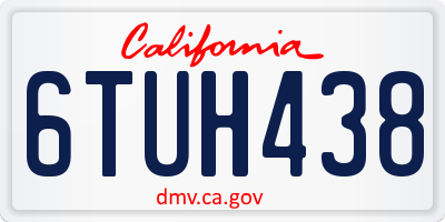CA license plate 6TUH438