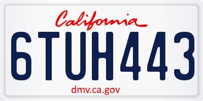 CA license plate 6TUH443