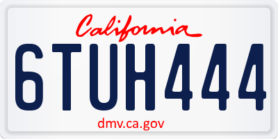 CA license plate 6TUH444