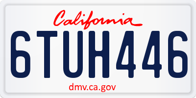 CA license plate 6TUH446
