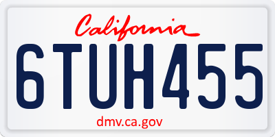 CA license plate 6TUH455