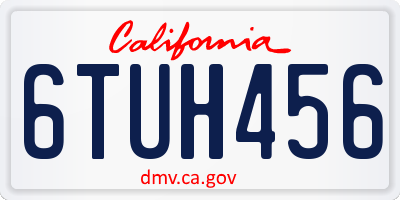 CA license plate 6TUH456