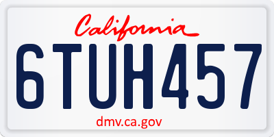 CA license plate 6TUH457