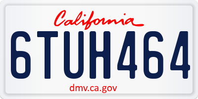 CA license plate 6TUH464