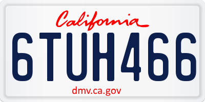 CA license plate 6TUH466