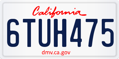 CA license plate 6TUH475