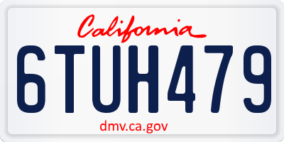 CA license plate 6TUH479