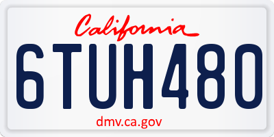 CA license plate 6TUH480