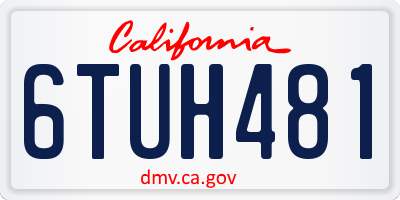 CA license plate 6TUH481