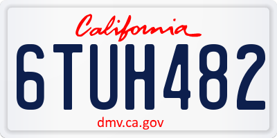 CA license plate 6TUH482