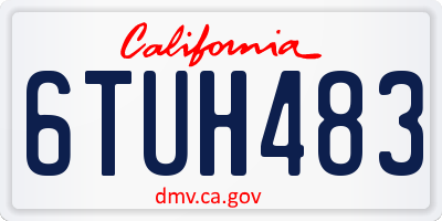 CA license plate 6TUH483