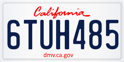 CA license plate 6TUH485