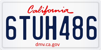 CA license plate 6TUH486