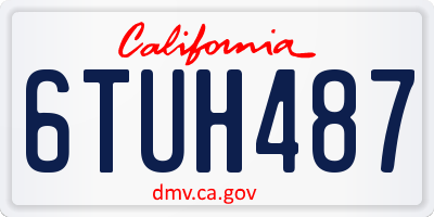 CA license plate 6TUH487