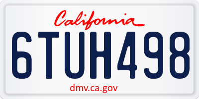 CA license plate 6TUH498