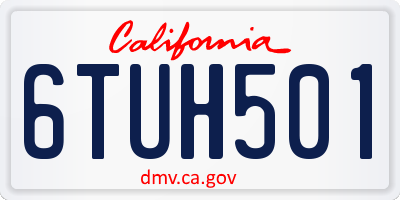 CA license plate 6TUH501