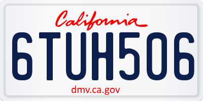 CA license plate 6TUH506