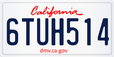 CA license plate 6TUH514
