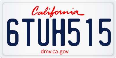 CA license plate 6TUH515
