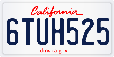 CA license plate 6TUH525