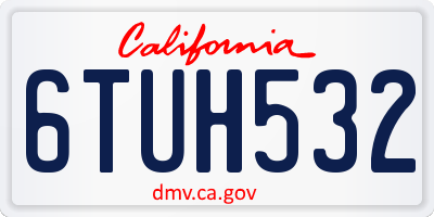 CA license plate 6TUH532