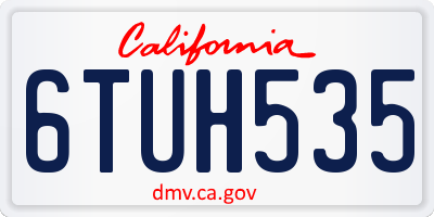 CA license plate 6TUH535