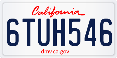 CA license plate 6TUH546