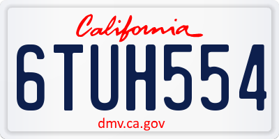 CA license plate 6TUH554