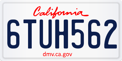 CA license plate 6TUH562