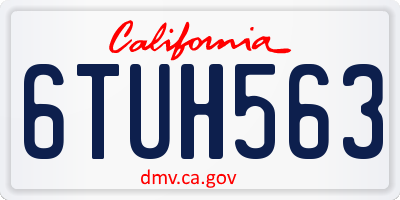 CA license plate 6TUH563