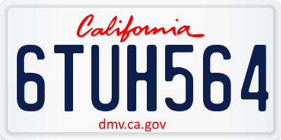 CA license plate 6TUH564
