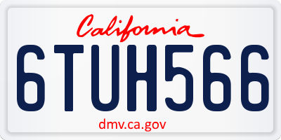 CA license plate 6TUH566