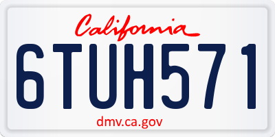 CA license plate 6TUH571