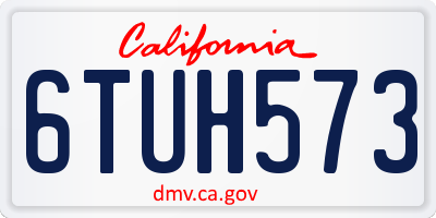 CA license plate 6TUH573