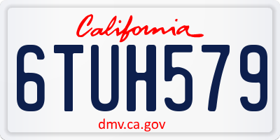 CA license plate 6TUH579