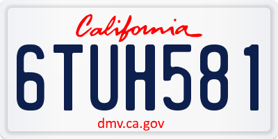 CA license plate 6TUH581