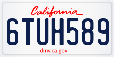 CA license plate 6TUH589