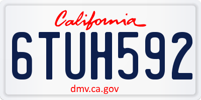 CA license plate 6TUH592