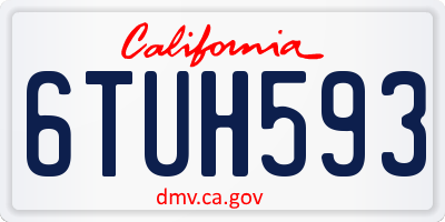 CA license plate 6TUH593