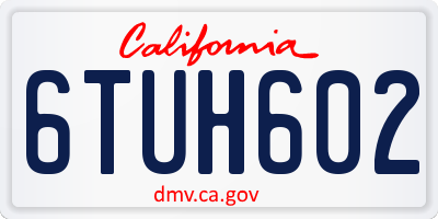 CA license plate 6TUH602