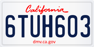 CA license plate 6TUH603