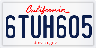 CA license plate 6TUH605