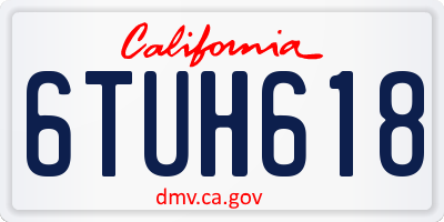 CA license plate 6TUH618