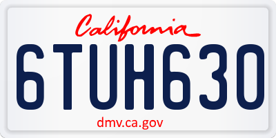 CA license plate 6TUH630