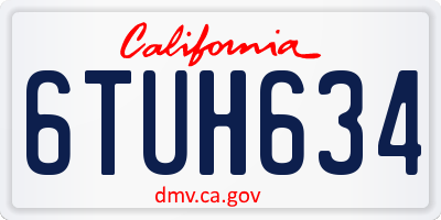 CA license plate 6TUH634