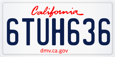 CA license plate 6TUH636